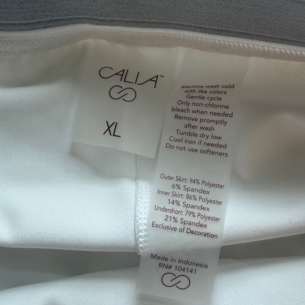 CALIA Pleated Mesh Skort Womens XL Pure White Tennis Court Athletic Skirt NWT - Picture 8 of 10